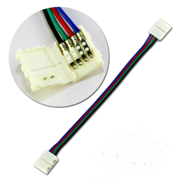 HISUN LED SMD 5050 (10mm) RGB LED Strip Light  Connector Extension, Single Color - 6 Inch (10-Pack)