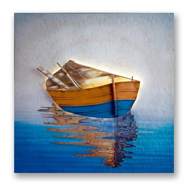 Handmade 3D Boat Painting Wall Art of Home Decorations Wall Decor (24X24 inch)