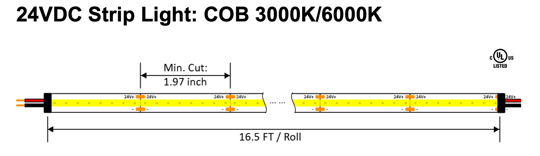 24VDC COB Strip Lights