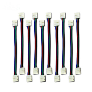 HISUN LED SMD 5050 (10mm) RGB LED Strip Light  Connector Extension, Single Color - 6 Inch (10-Pack)