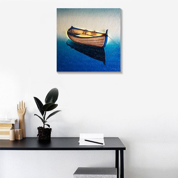 Handmade 3D Boat Painting Wall Art of Home Decorations Wall Decor (24X24 inch)