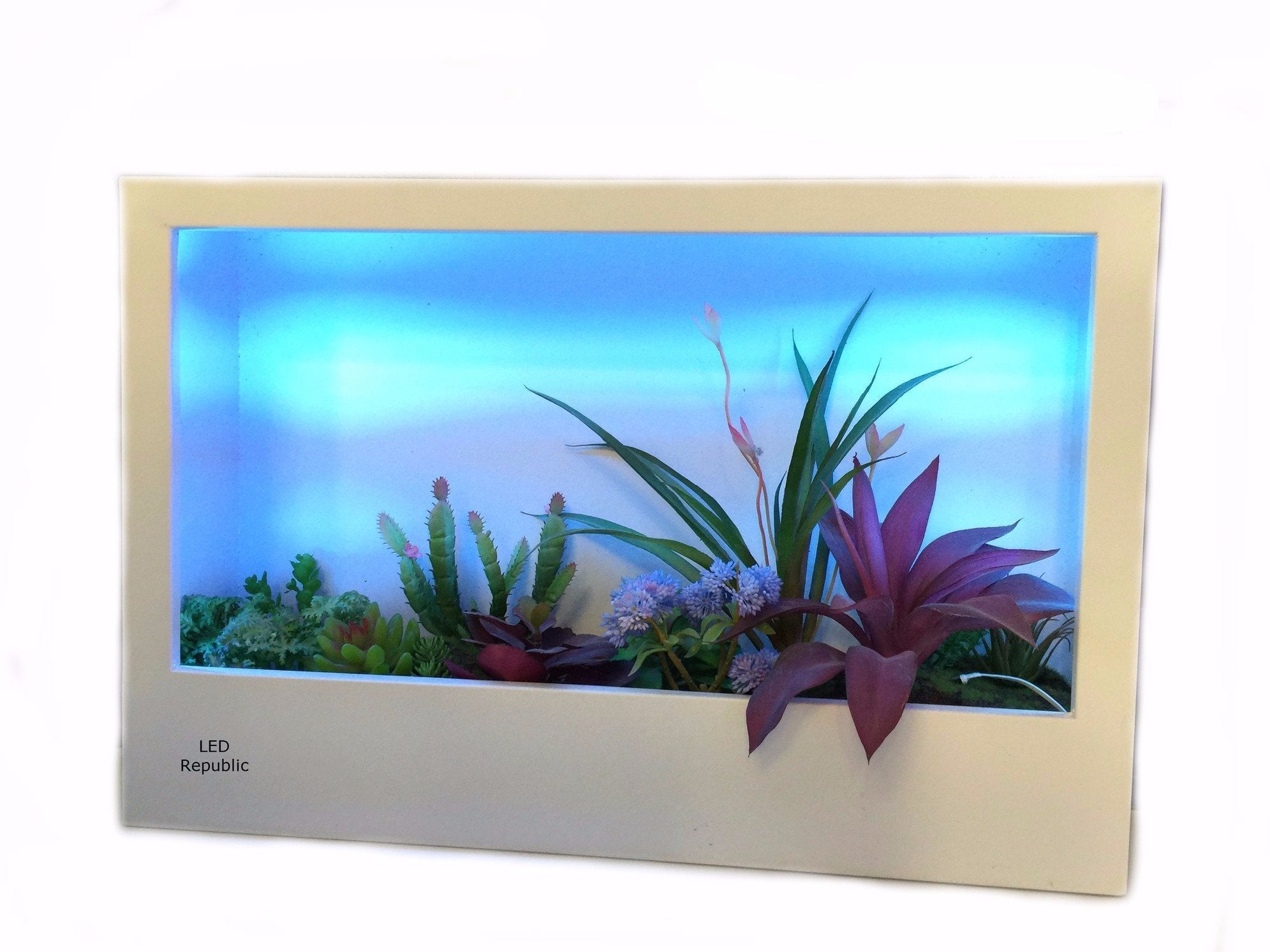 HISUN LED 24"in "Plant and Flower on the Wall" LED Change Color Light