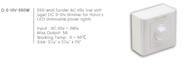 HISUN LED DC 0-10V Dimmer for Dimmable Panel Light